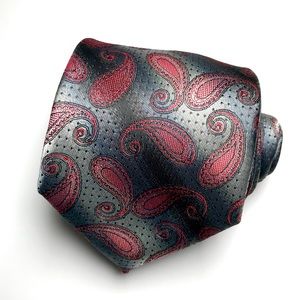 Alexander Julian Red &Gray Paisley Tie